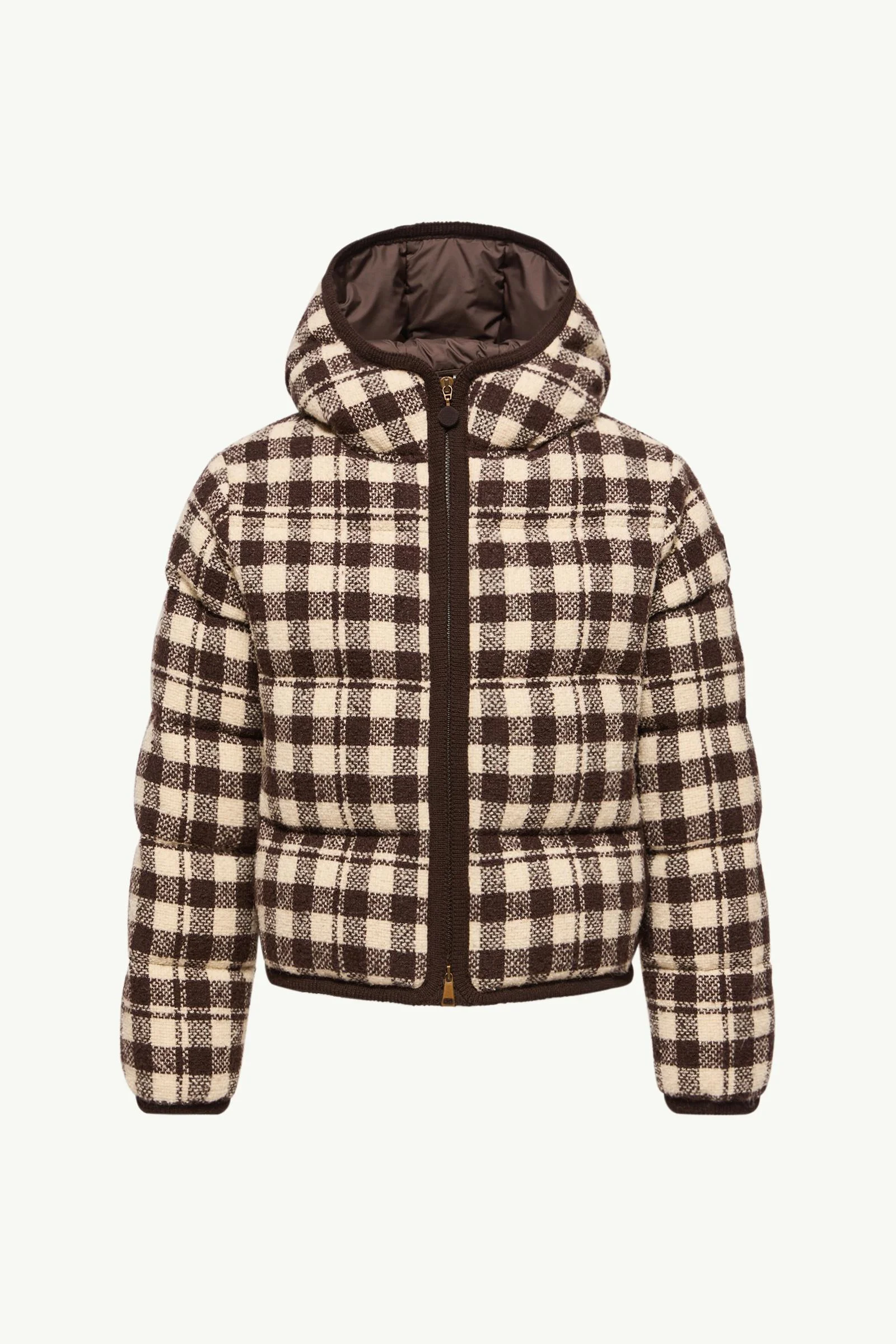 Abstraction Hooded Wool Blend Short Down Jacket - 1