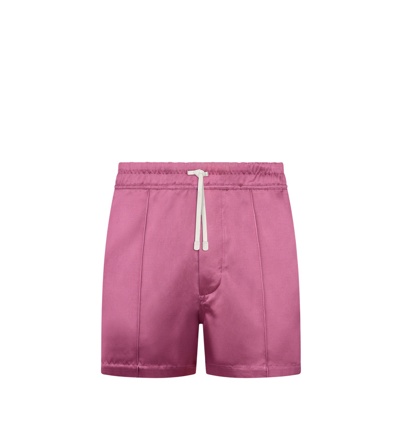 SHINY RAYON SATIN SHORTS WITH PIPING 1