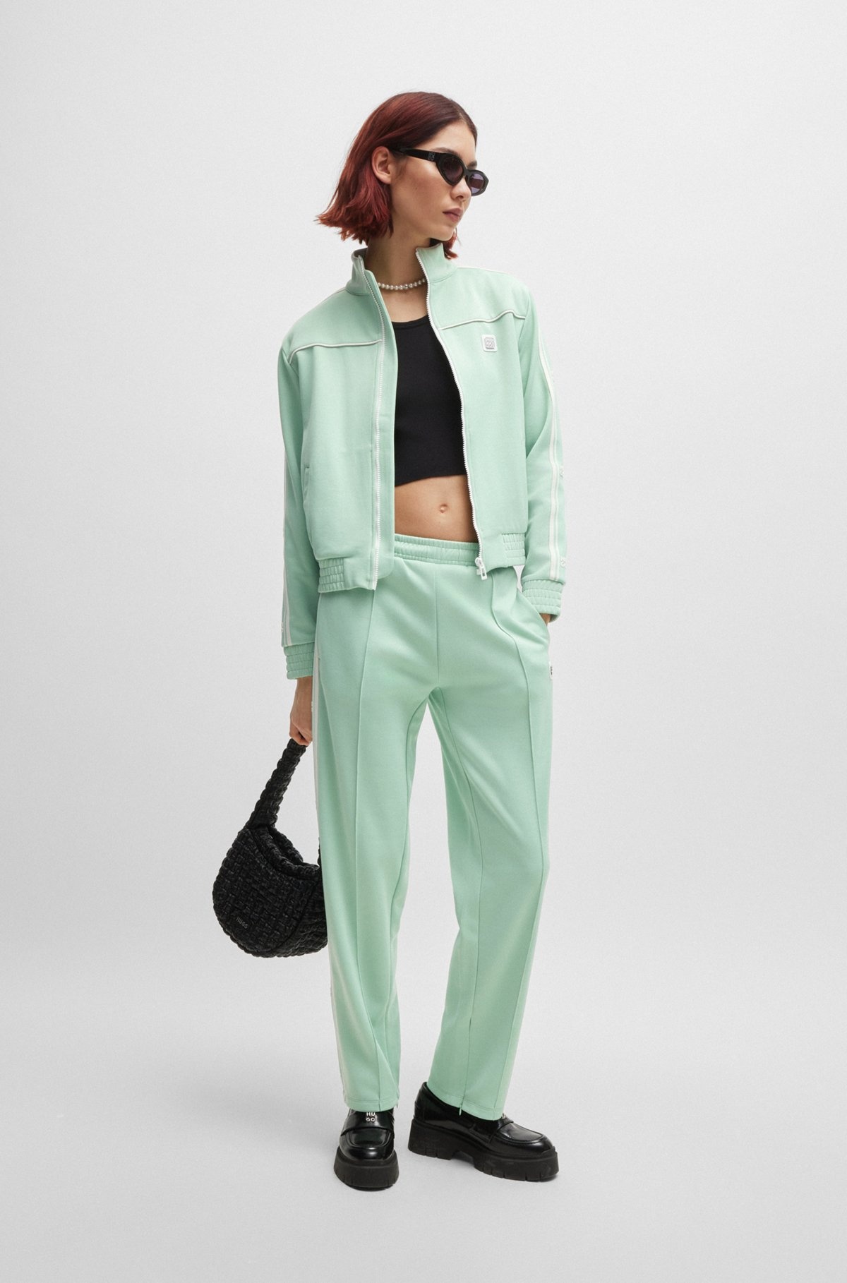 LOOSE-FIT JERSEY JACKET WITH STACKED LOGO - 3
