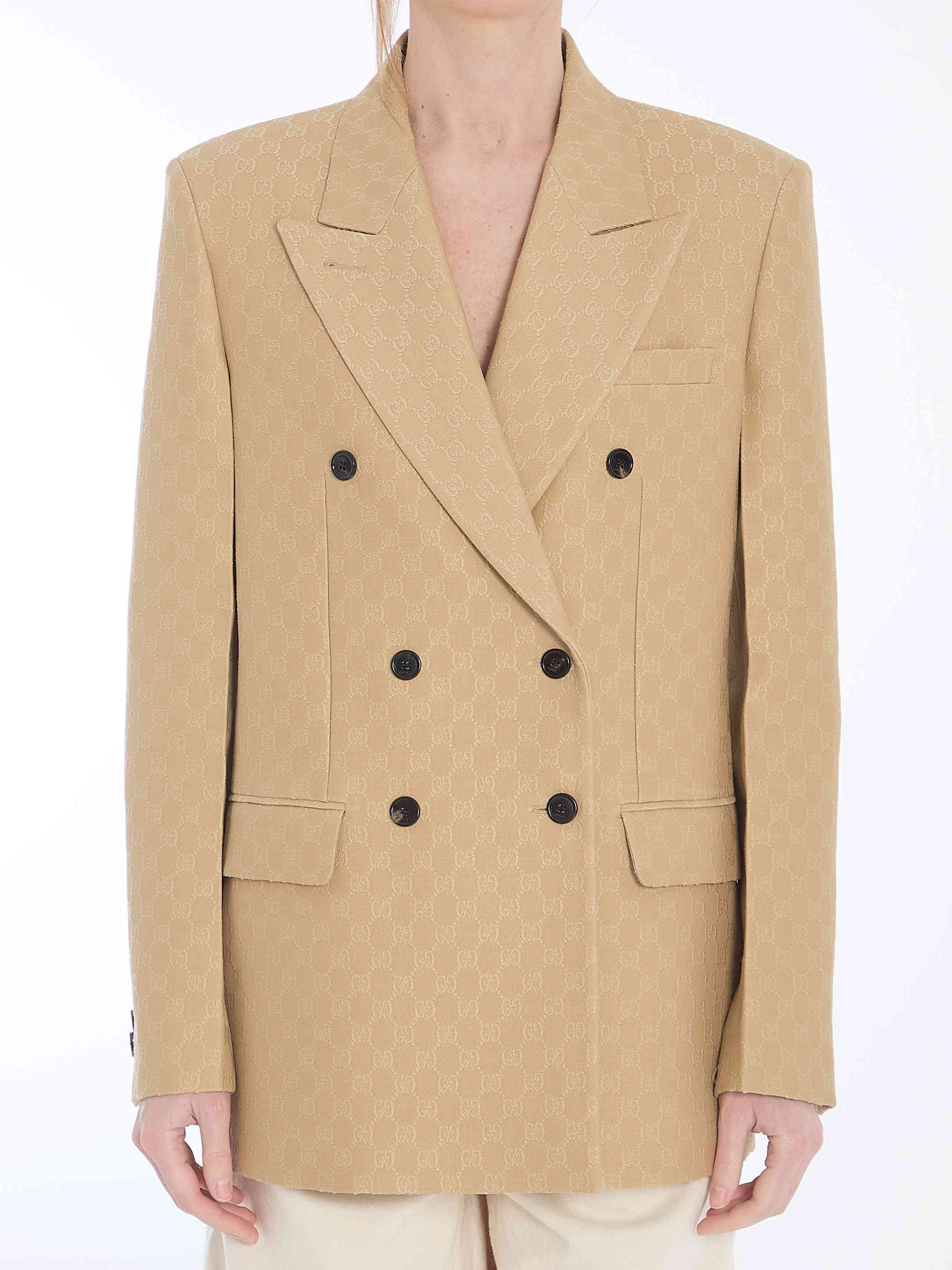Gucci Women Wool And Silk Double-Breasted Jacket - 1