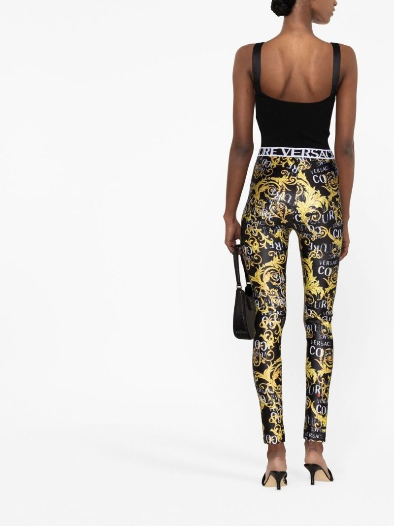 baroque-print leggings - 4