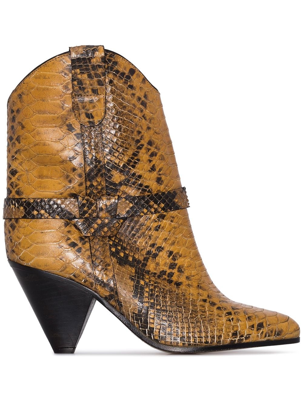 Deane 75mm snake-effect cowboy boots - 1