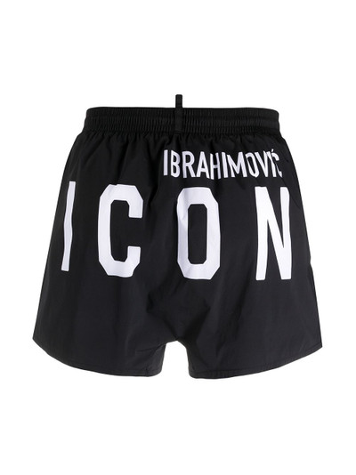 DSQUARED2 x Ibrahimović logo-print swim shorts outlook