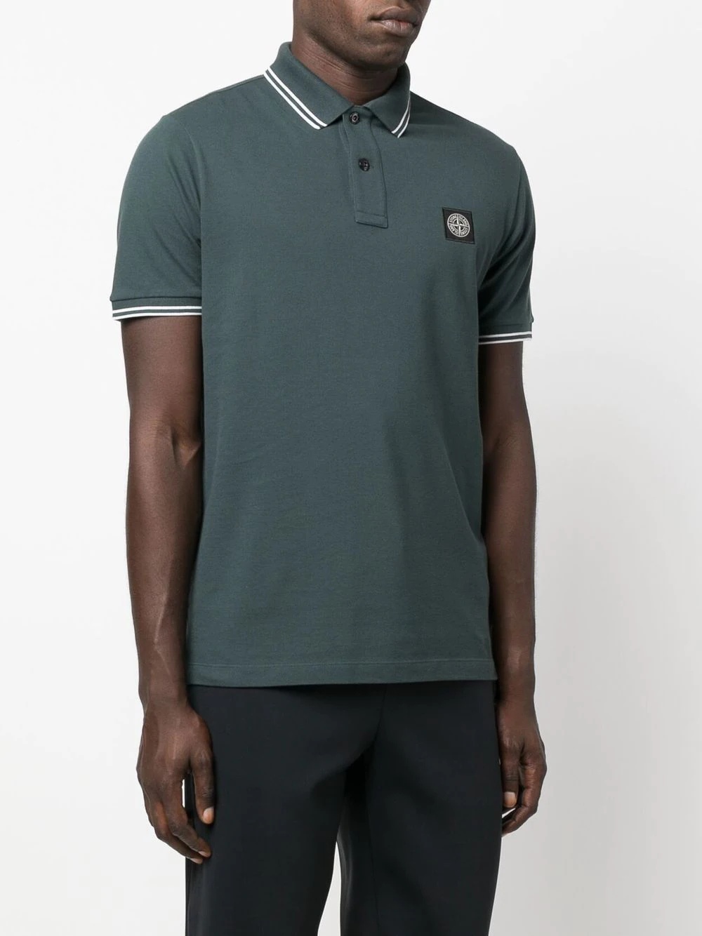 logo-patch polo shirt - 3