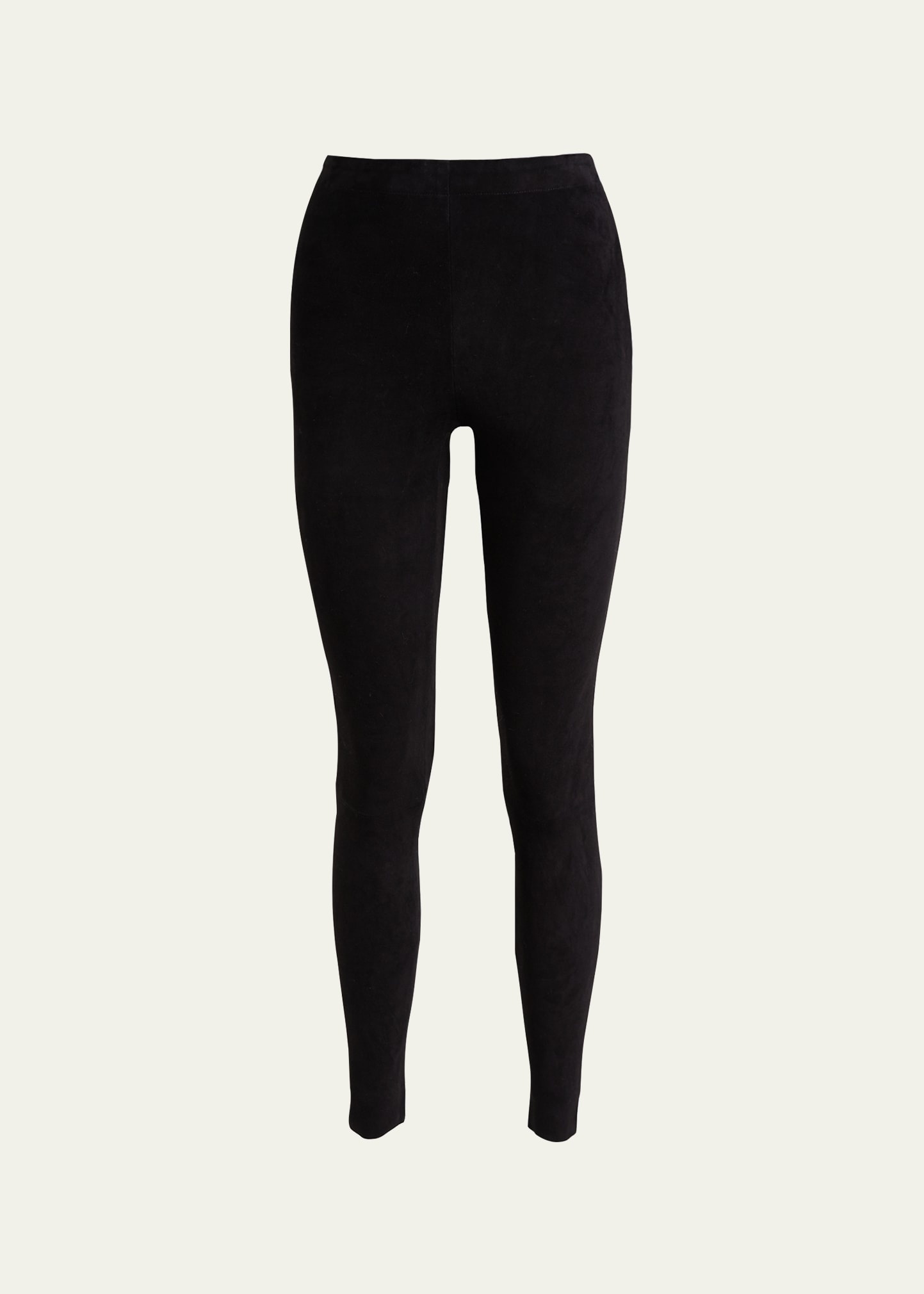 Maddox Suede High-Waist Side-Zip Leggings - 1