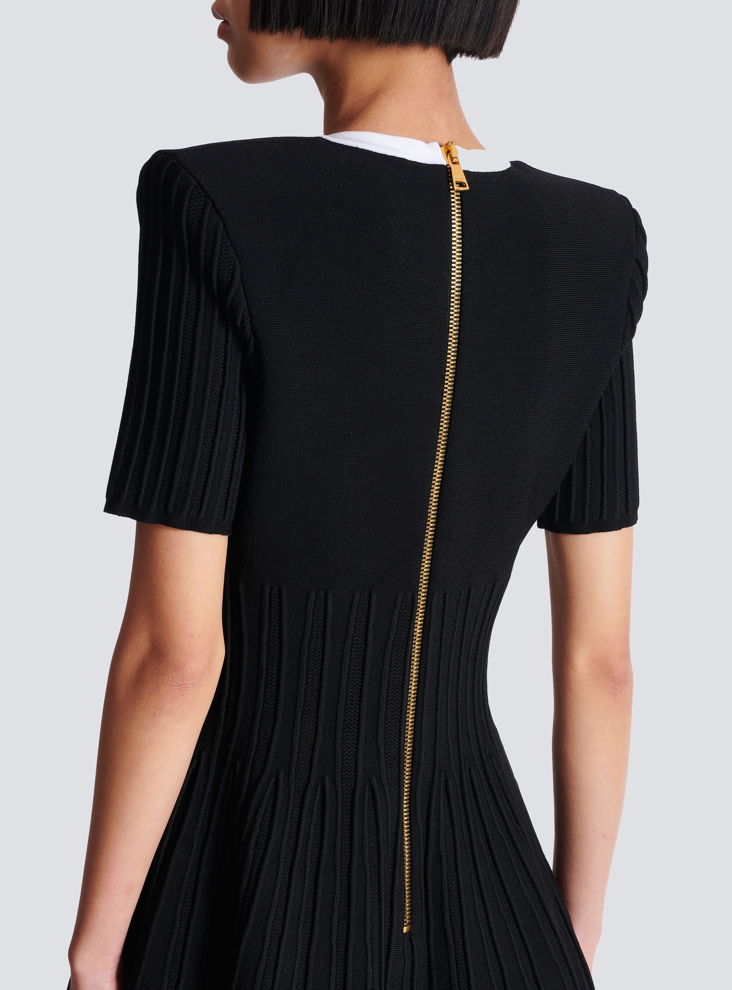 Two-tone A-line knit dress - 8