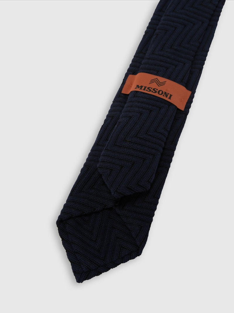 Tie cotton and viscose blend zig zag 3