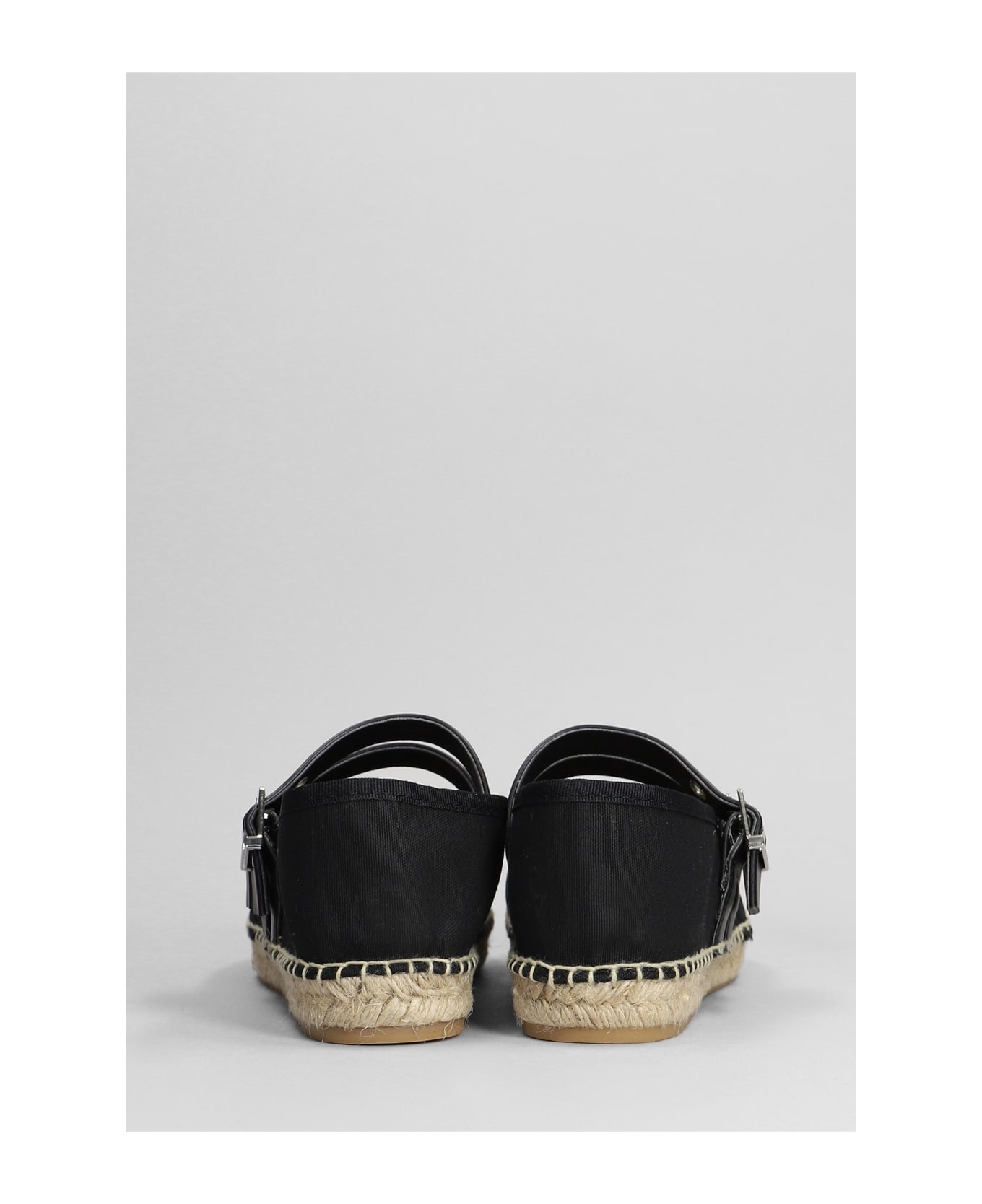 Espadrilles In Black Cotton - 4