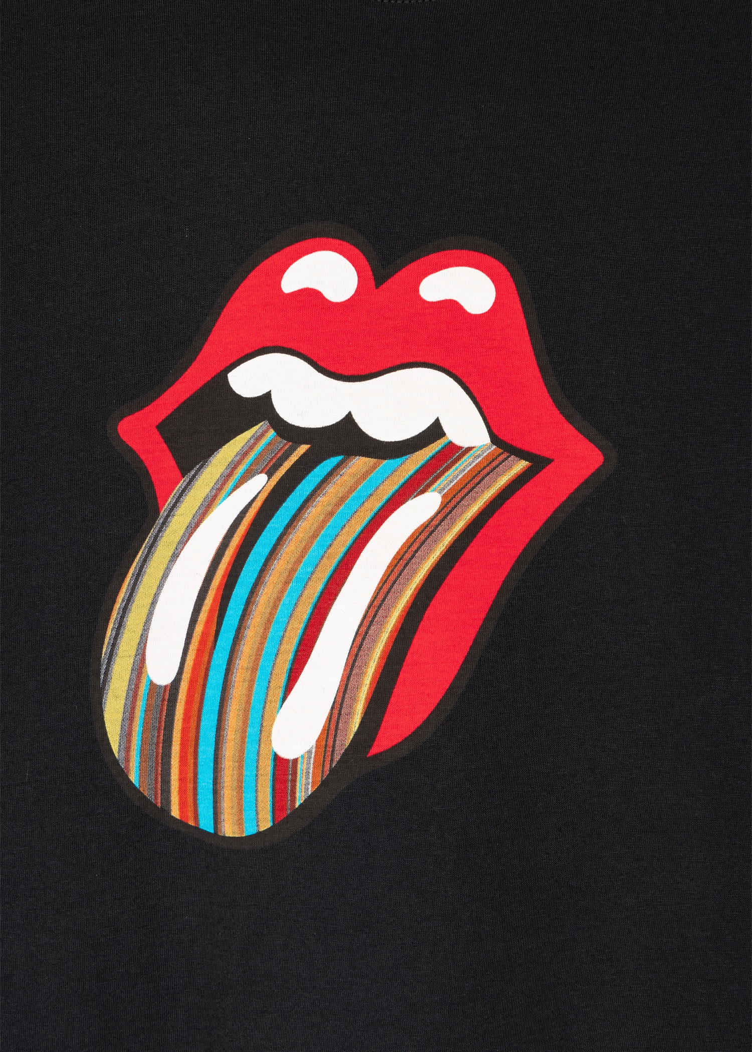 Black 'Signature Stripe' Tongue Logo T-Shirt - 2