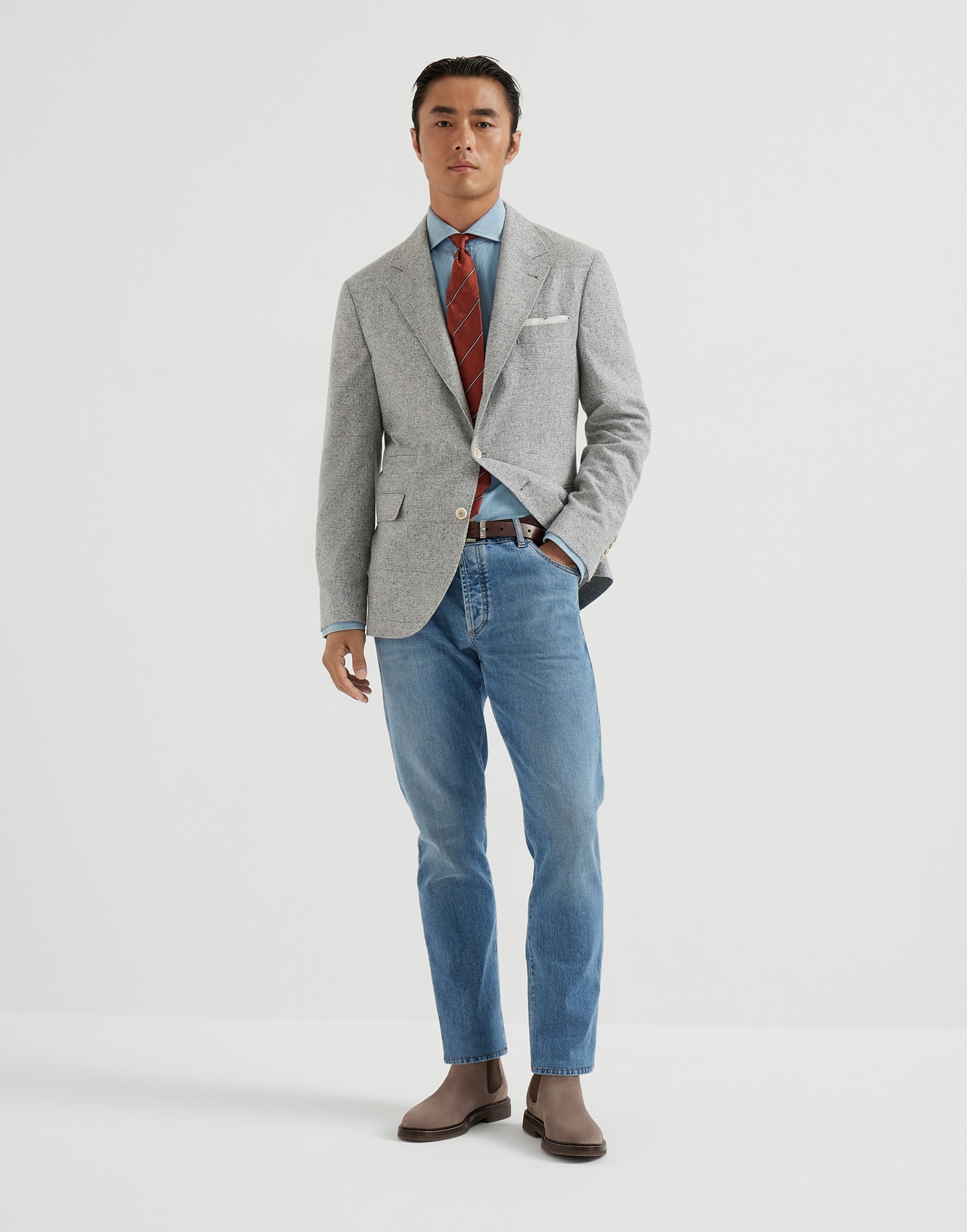 Comfort denim slim fit five-pocket trousers - 4