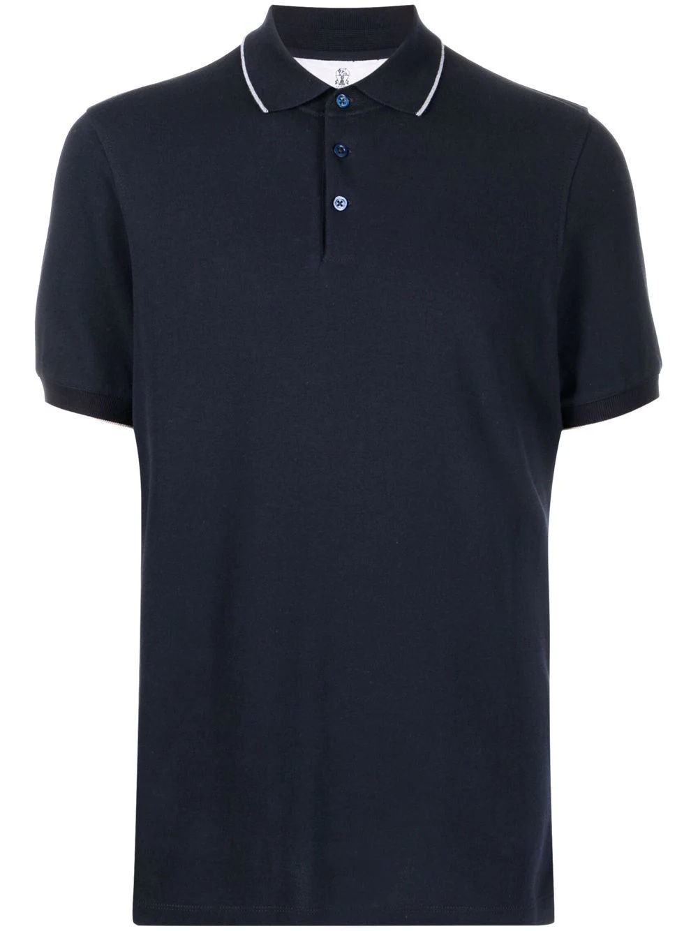 contrast-trim cotton polo shirt - 1