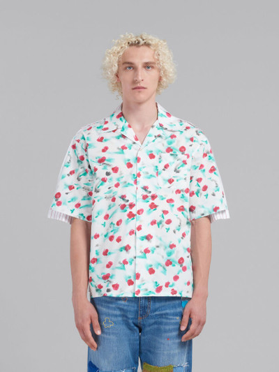 Marni WHITE POPLIN BOWLING SHIRT WITH CONTRAST BACK outlook