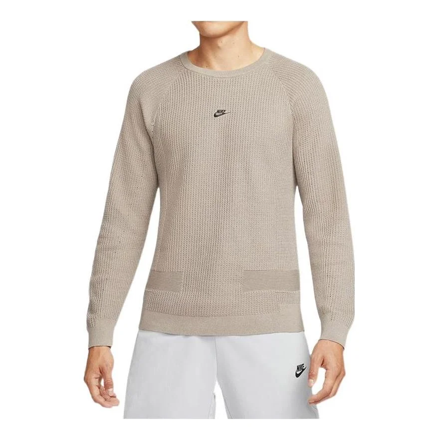 Men's Nike Round Neck Long Sleeves Casual Sports Pullover Brown DN3618-087 - 1
