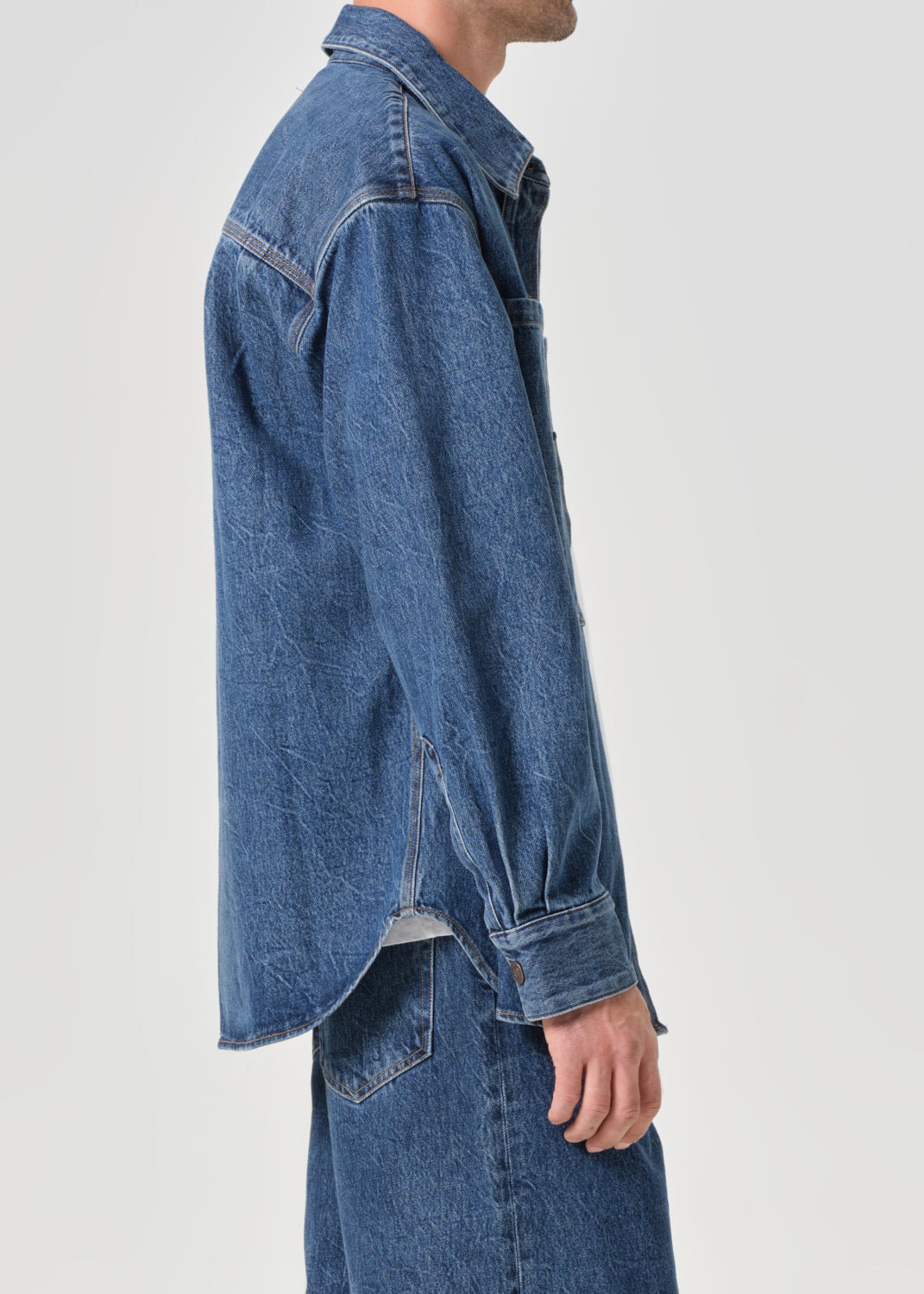 ATTICUS SHIRT IN CREASED INDIGO - 4