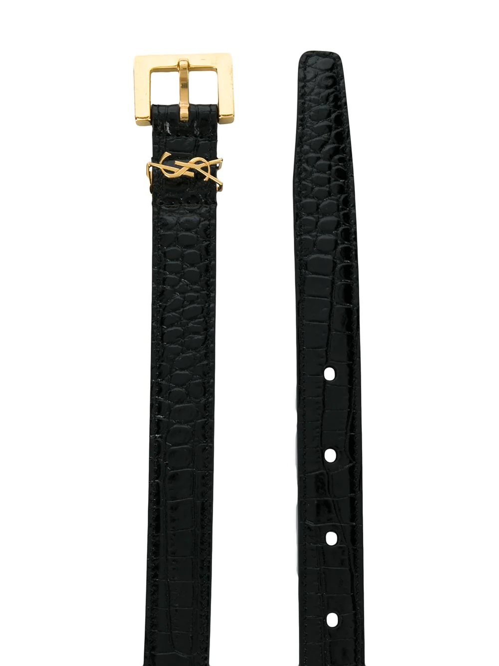 Monogram crocodile-embossed belt - 2