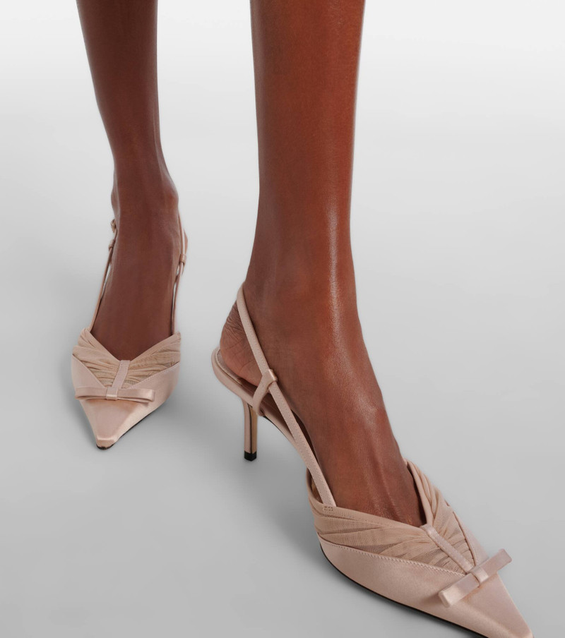 Afia 65 satin slingback pumps 2