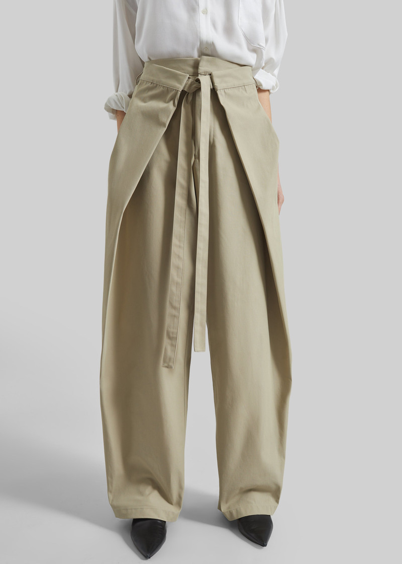 DARKPARK Darkpark Stella Tie-Front Pants - Taupe outlook