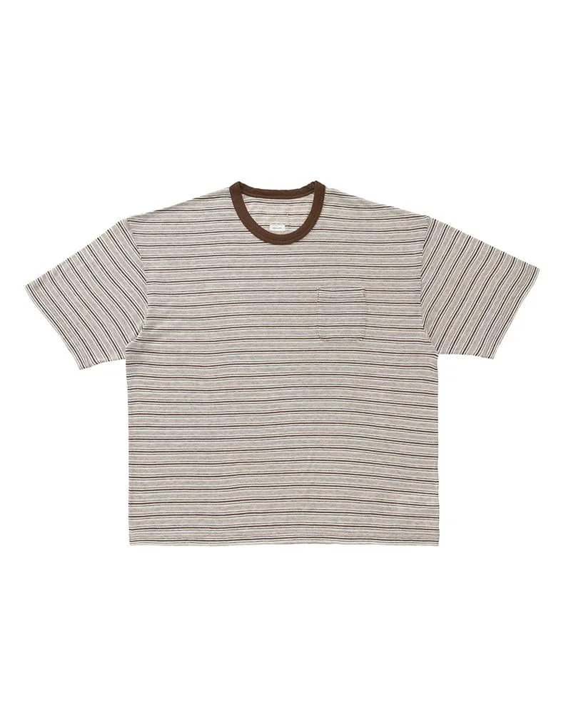 MONDO BORDER TEE S/S (FINE WOOL) GREY - 1