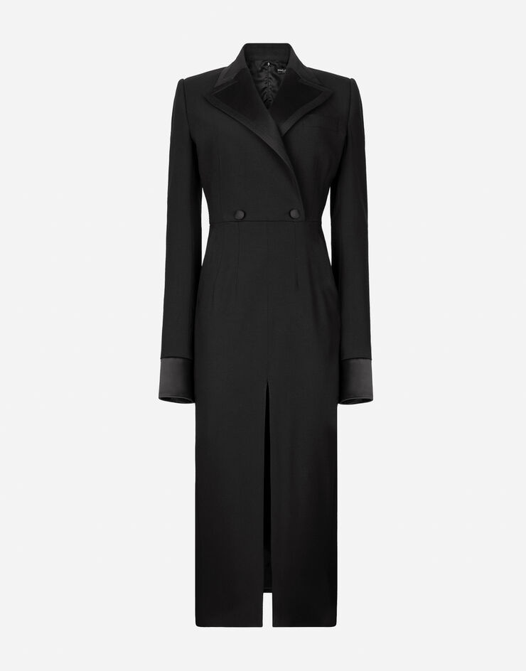 Woolen calf-length coat dress - 1