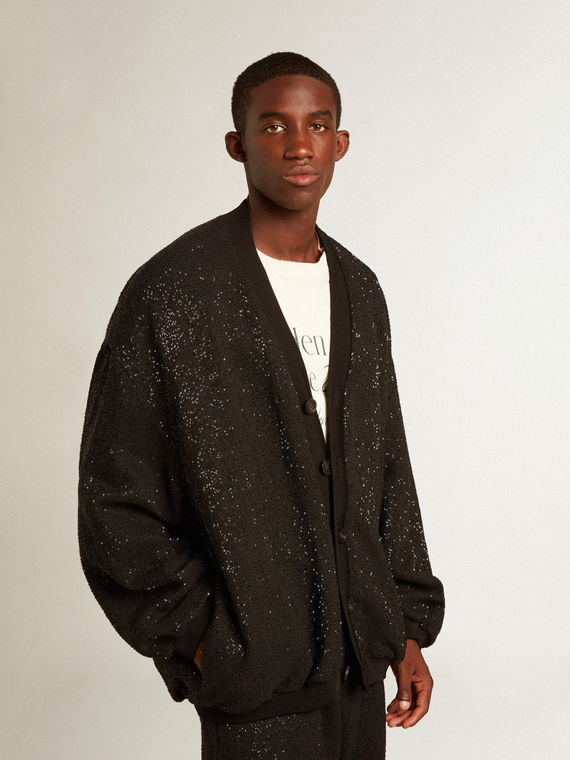 Men’s black sequined cardigan-jacket 5