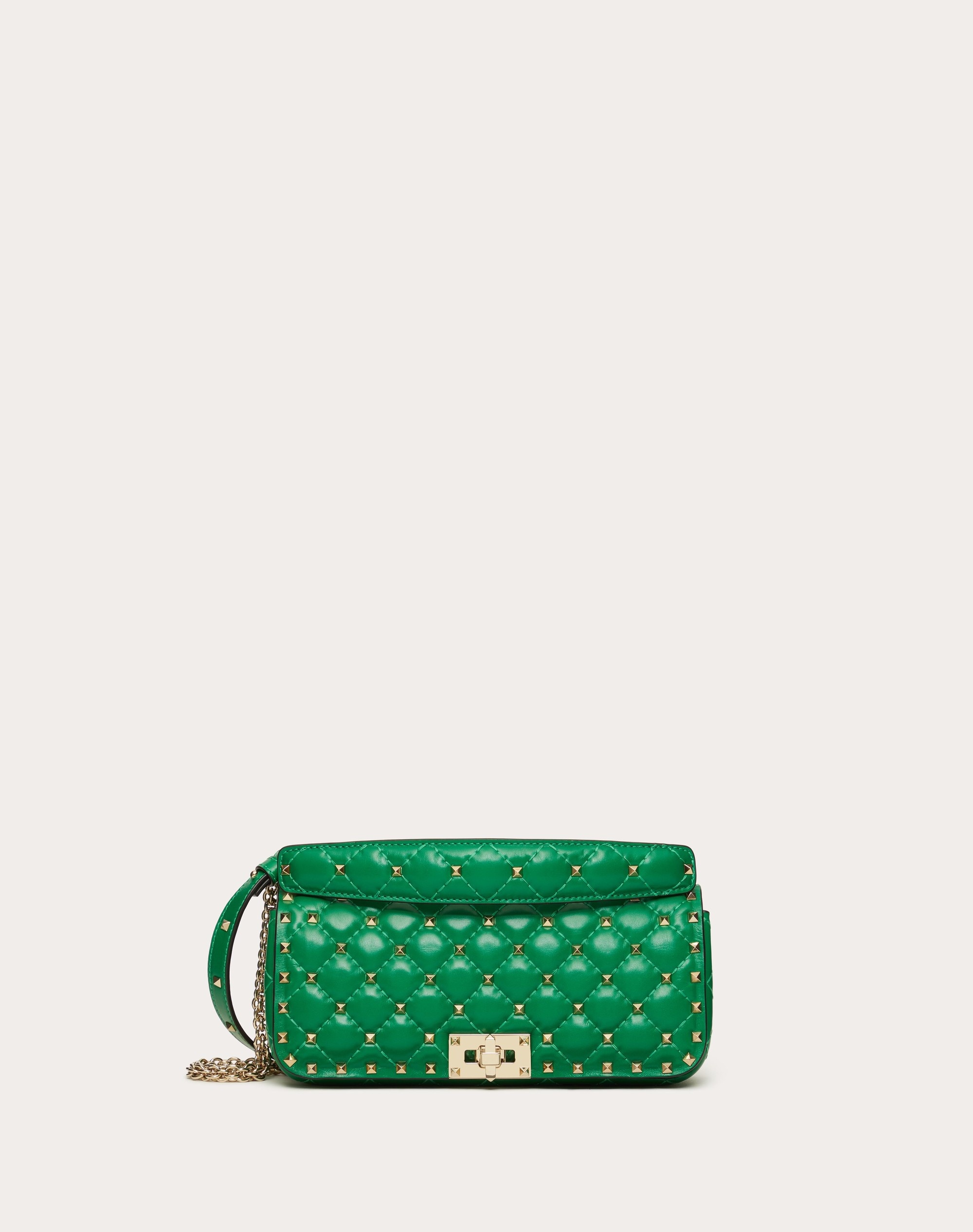 rockstud spike calfskin shoulder bag