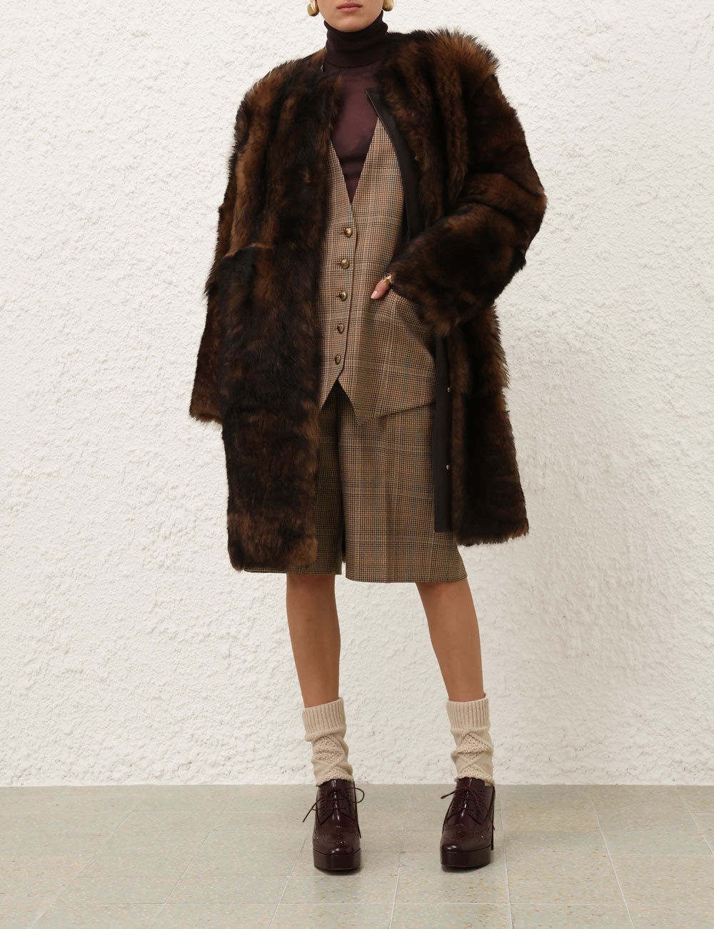 ILLUSTRATION SHEARLING COAT - 2