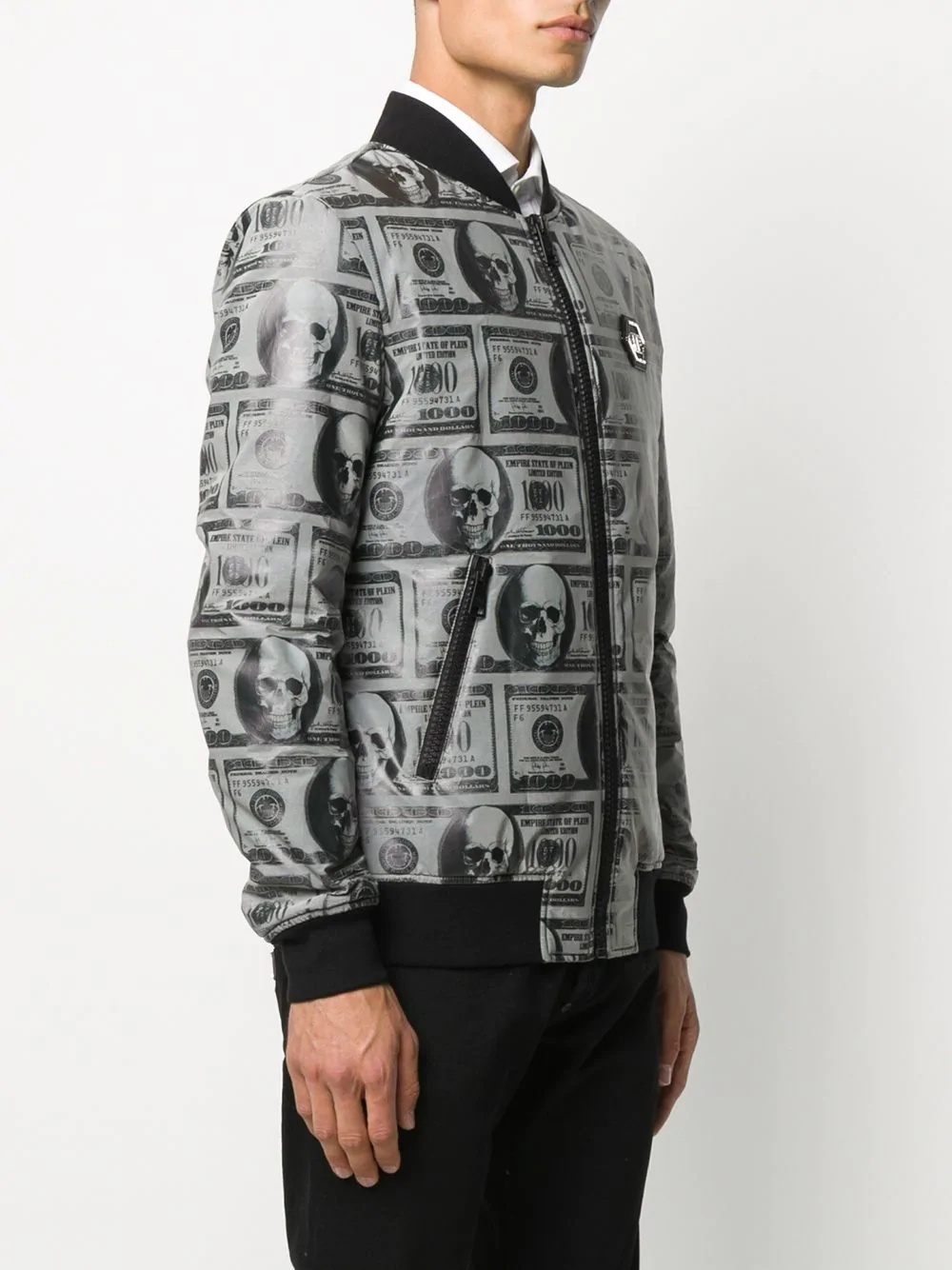 skull-print bomber jacket - 3