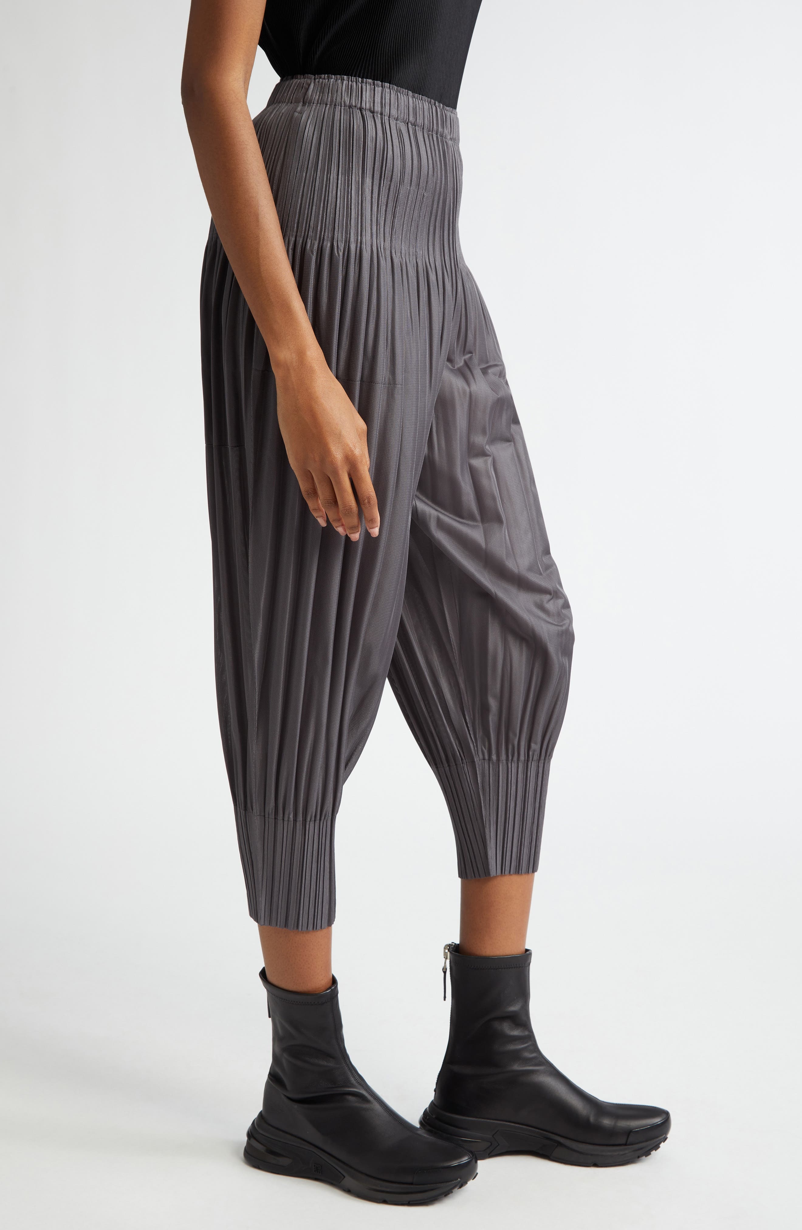 Pleats Please Issey Miyake Fluffy Basics Pants in Gray at Nordstrom - 3