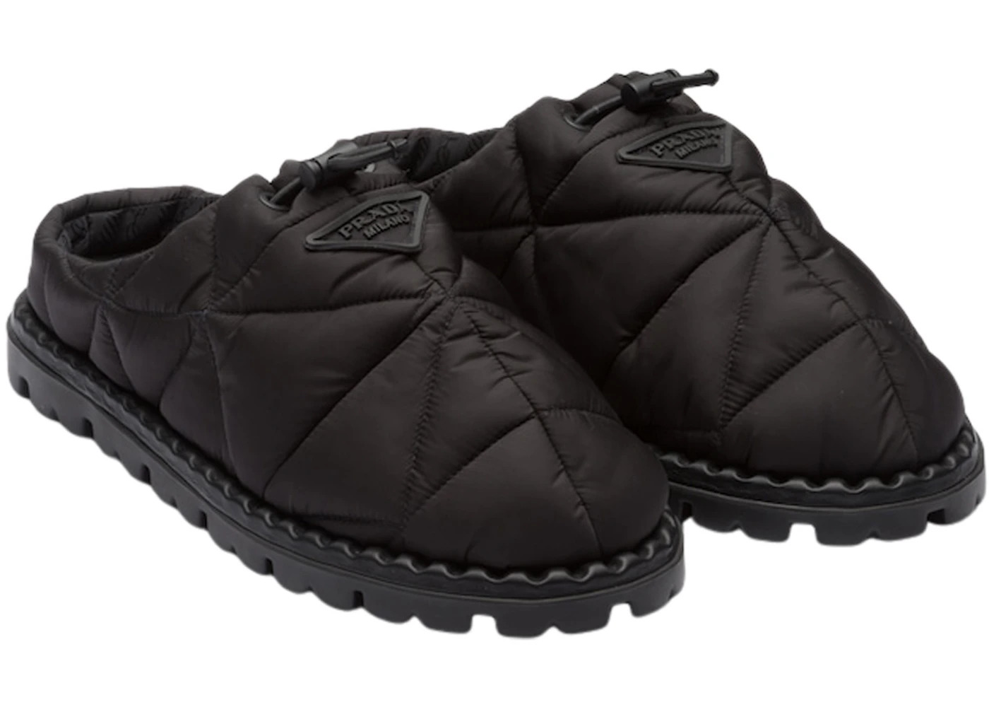 Prada Quilted Slides Black Nylon - 2