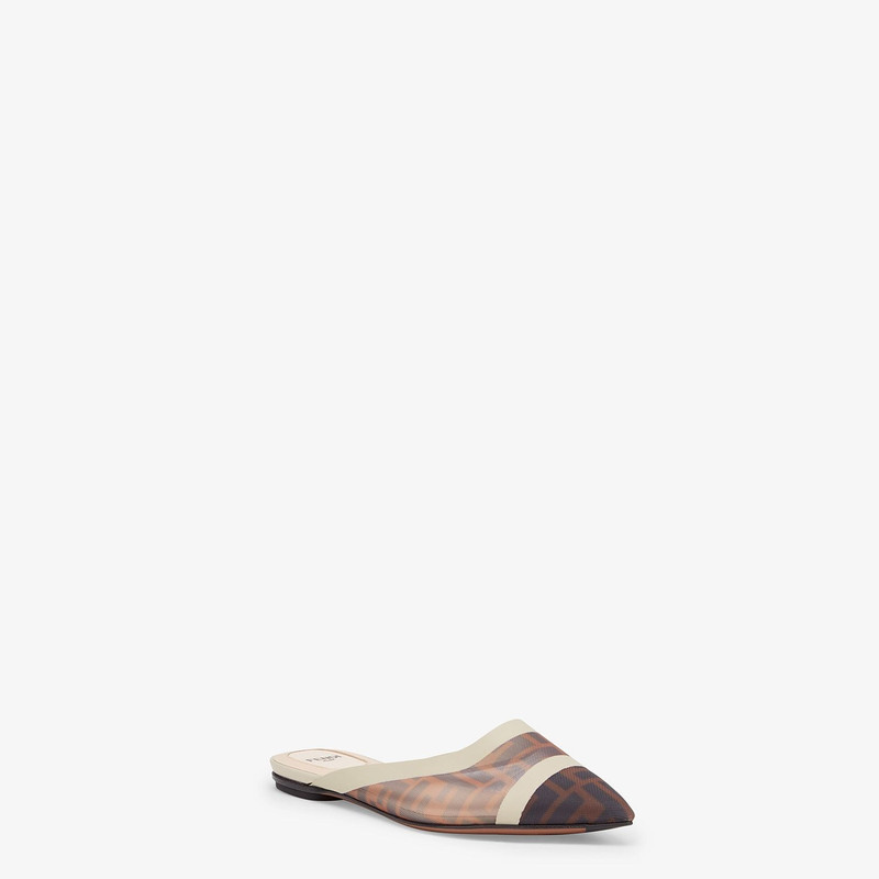 FENDI Brown mesh sabots outlook