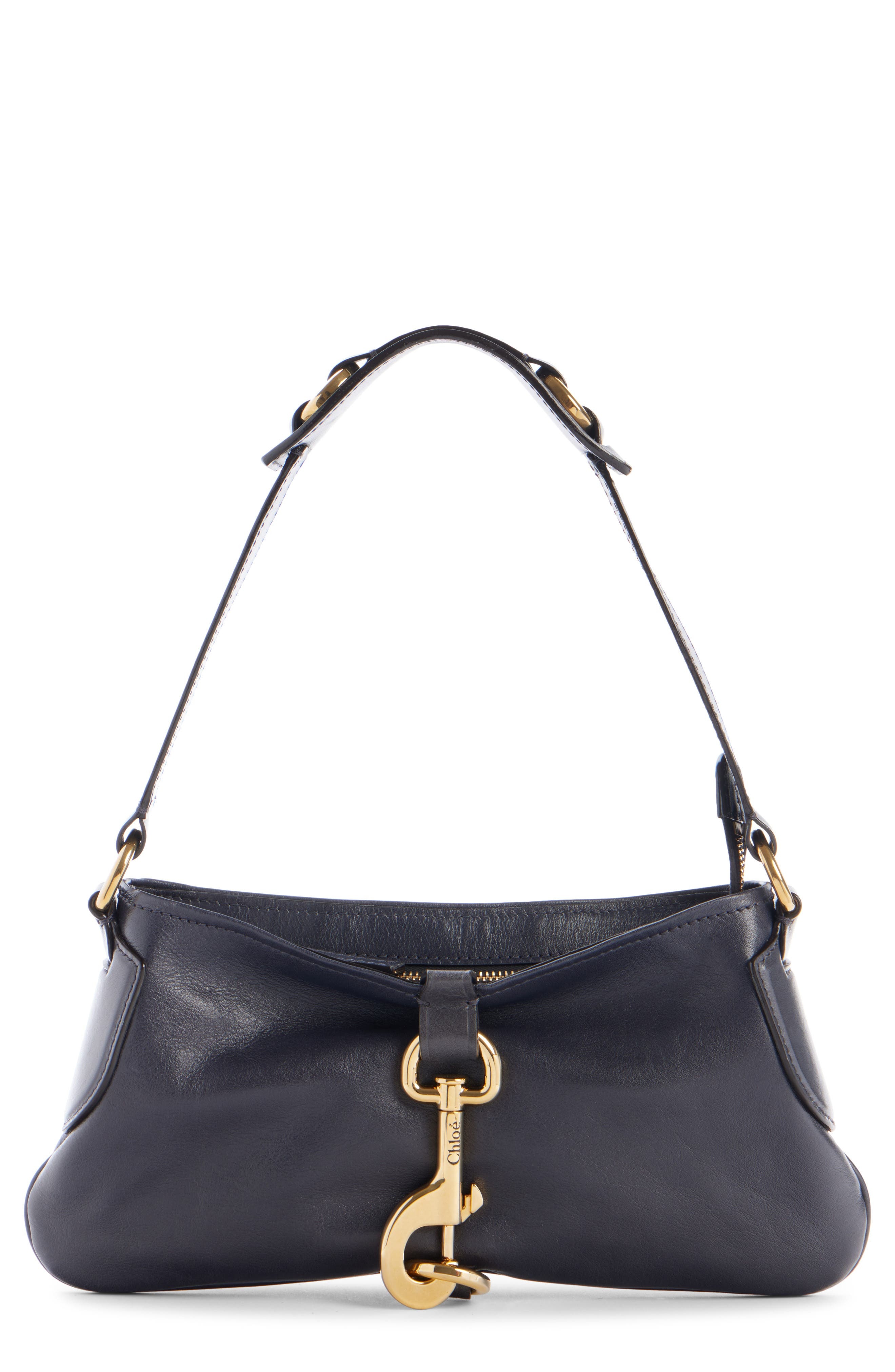 Chloé Kerala 25 Leather Shoulder Bag in 44C Black Navy at Nordstrom - 1