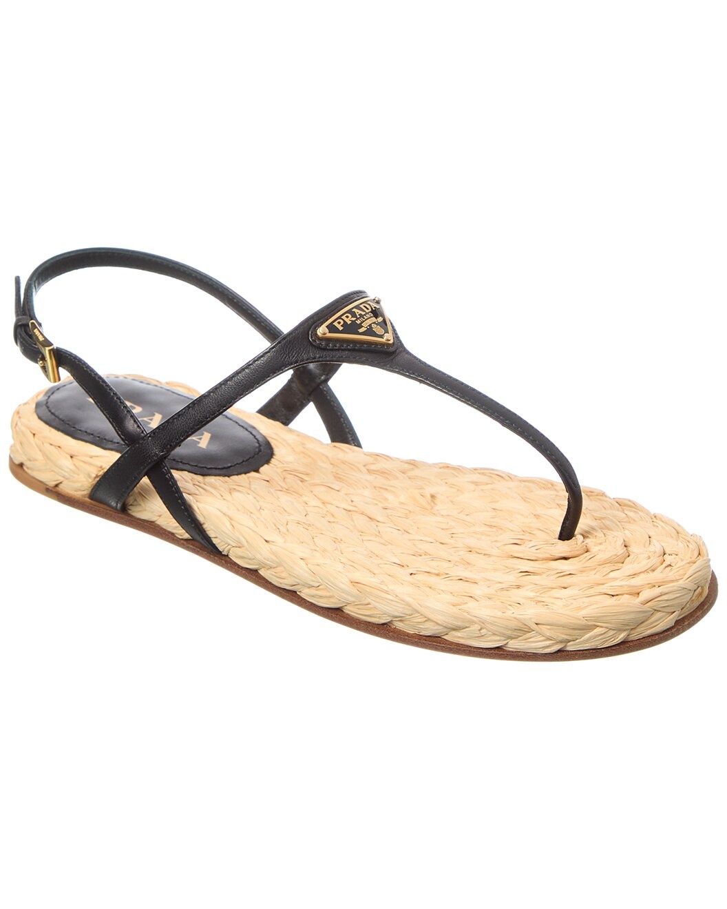 Prada Logo Leather Sandal - 1