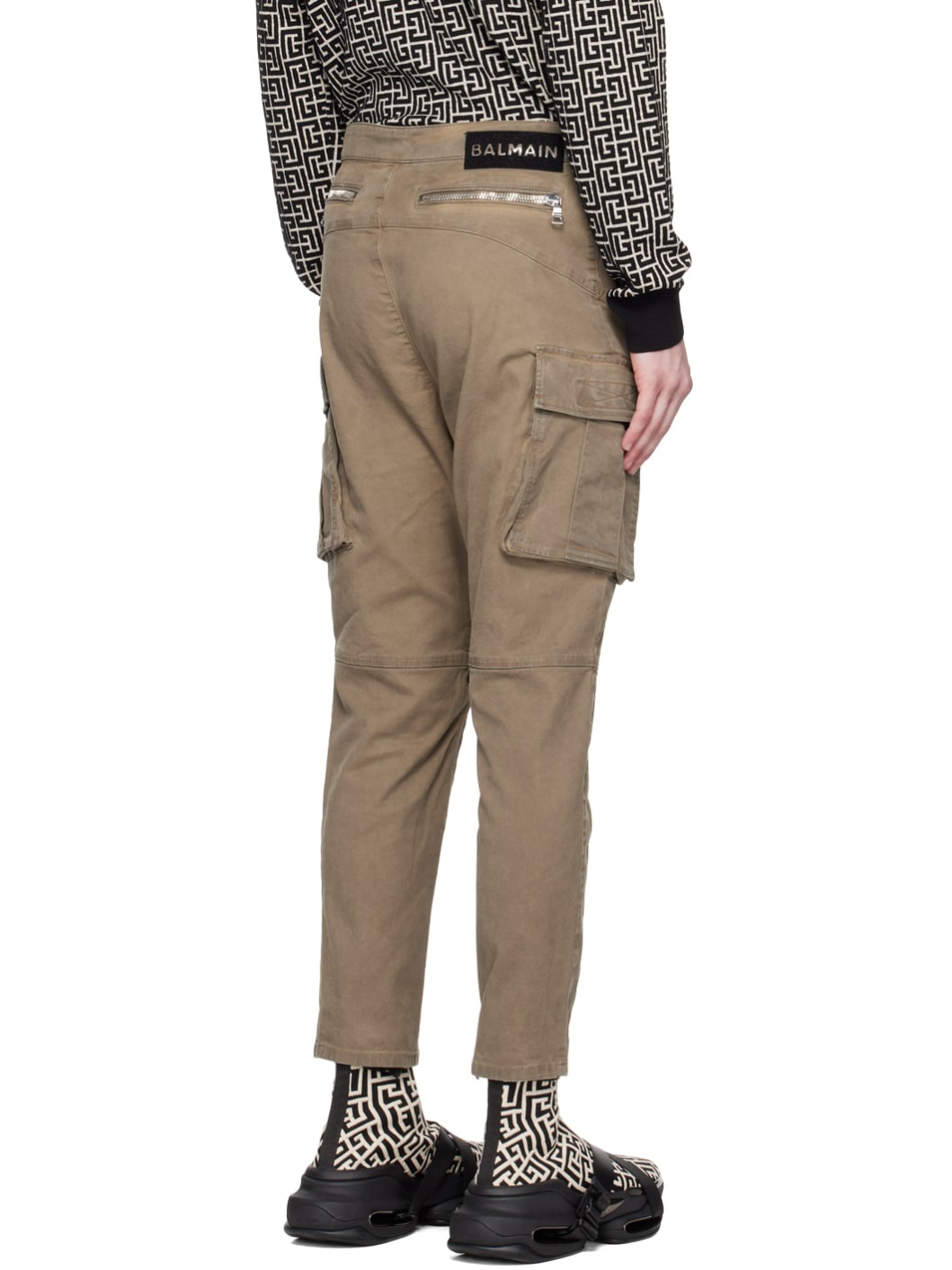 Khaki Insert Cargo Pants - 3