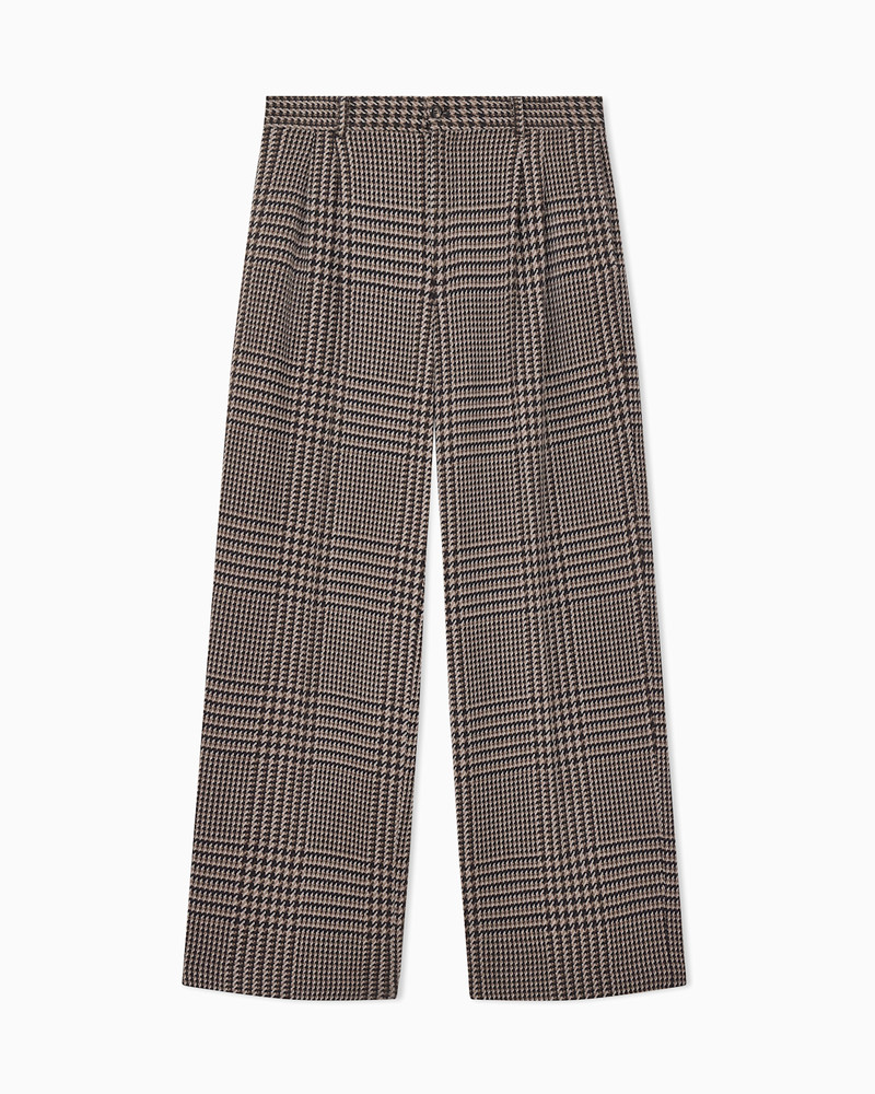 HIGH-WAISTED PLEATED TROUSERS WITH A HOUNDSTOOTH PATTERN 1