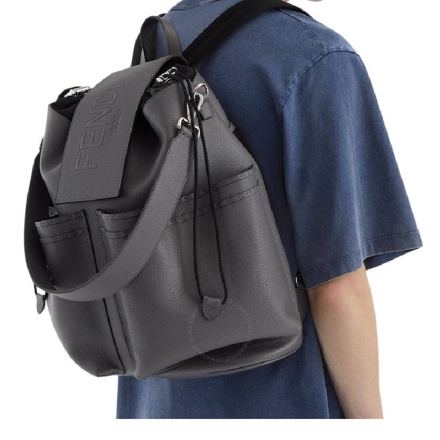Fendi Embossed Leather Backpack - 4