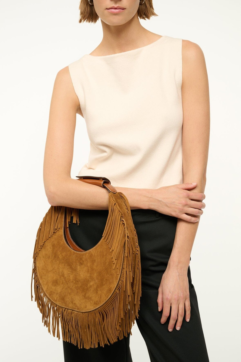 STAUD STAUD MOON TOTE BAG TAN FRINGE outlook