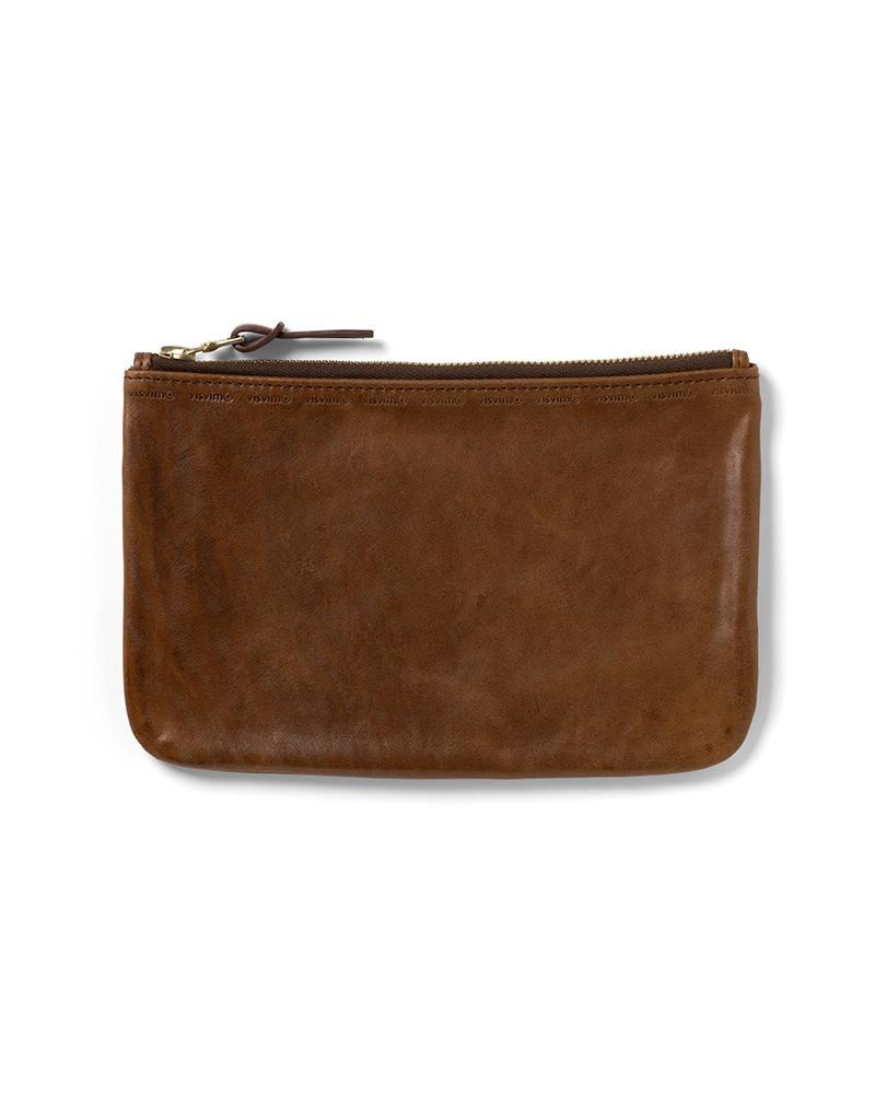 LEATHER TRAVEL POUCH BROWN - 1