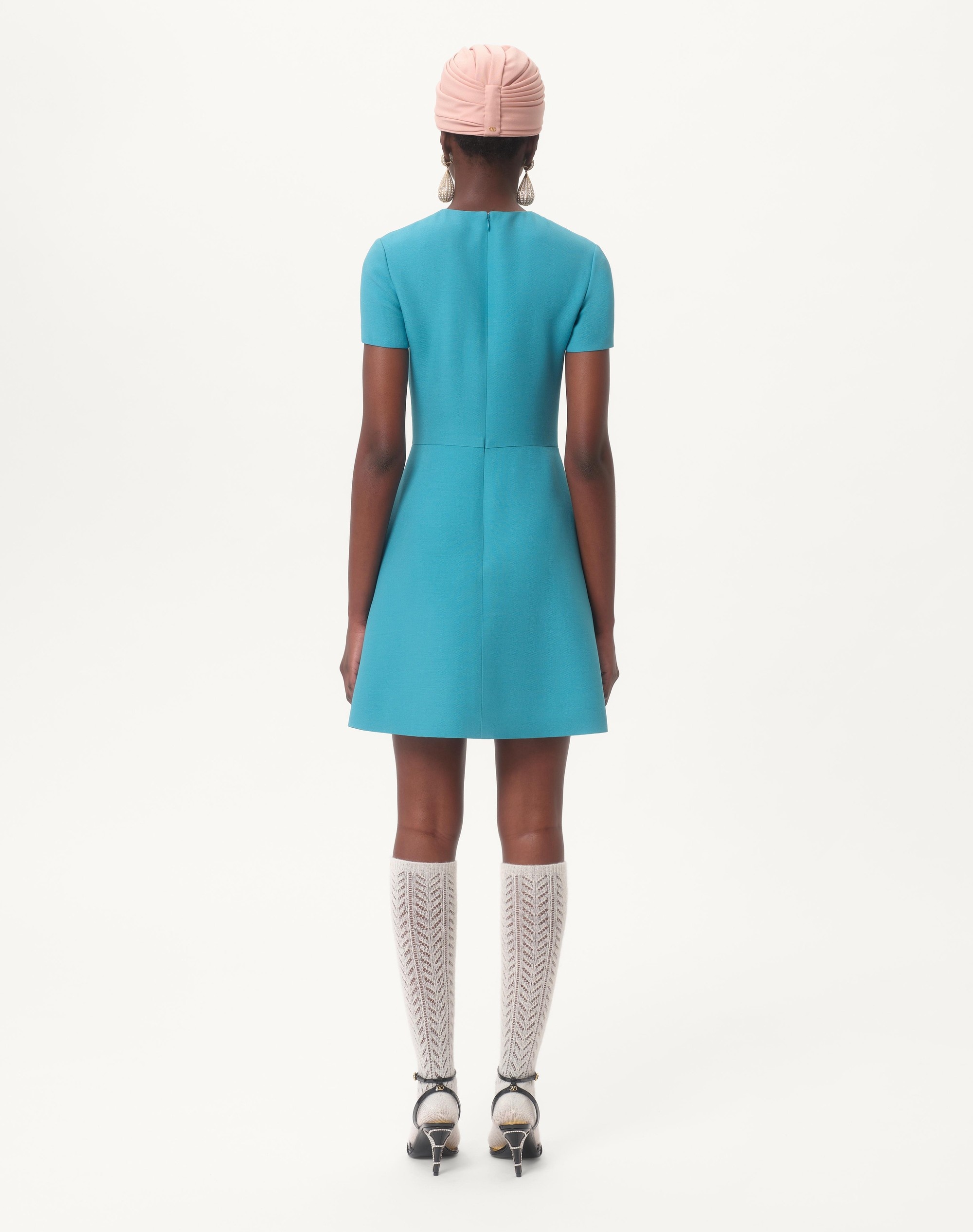 EMBROIDERED CREPE COUTURE SHORT DRESS - 9