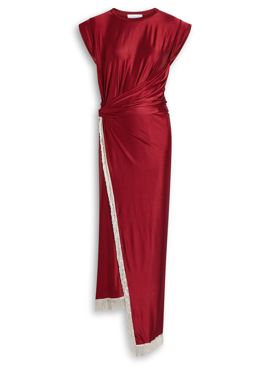 Rabanne Embellished Stretch-satin Midi Dress - 1