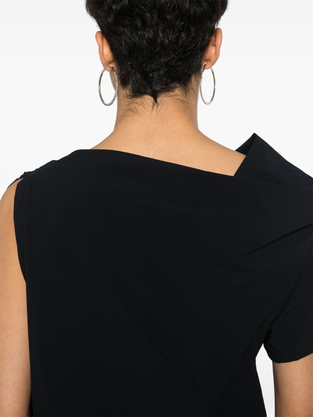 crepe asymmetric mini dress - 5