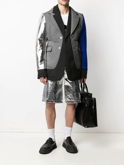 Comme des Garçons Homme Plus asymmetric patchwork-design padded blazer outlook