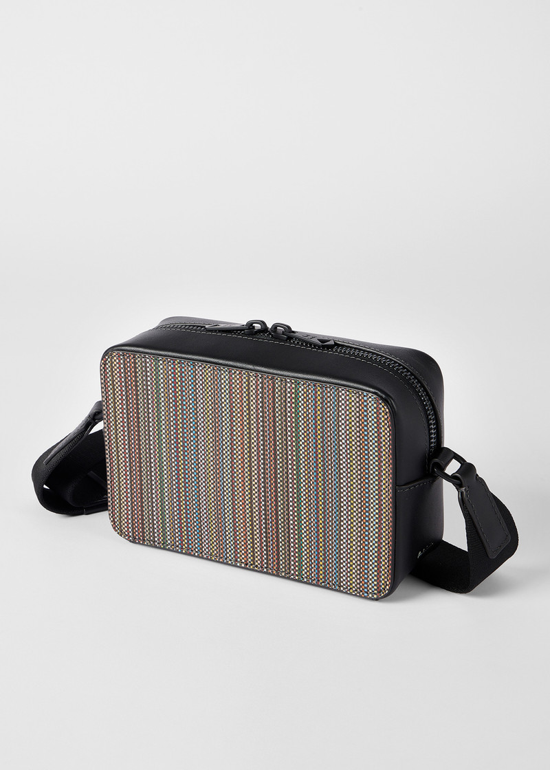 'Signature Stripe' Coated Canvas Cross Body Bag 4