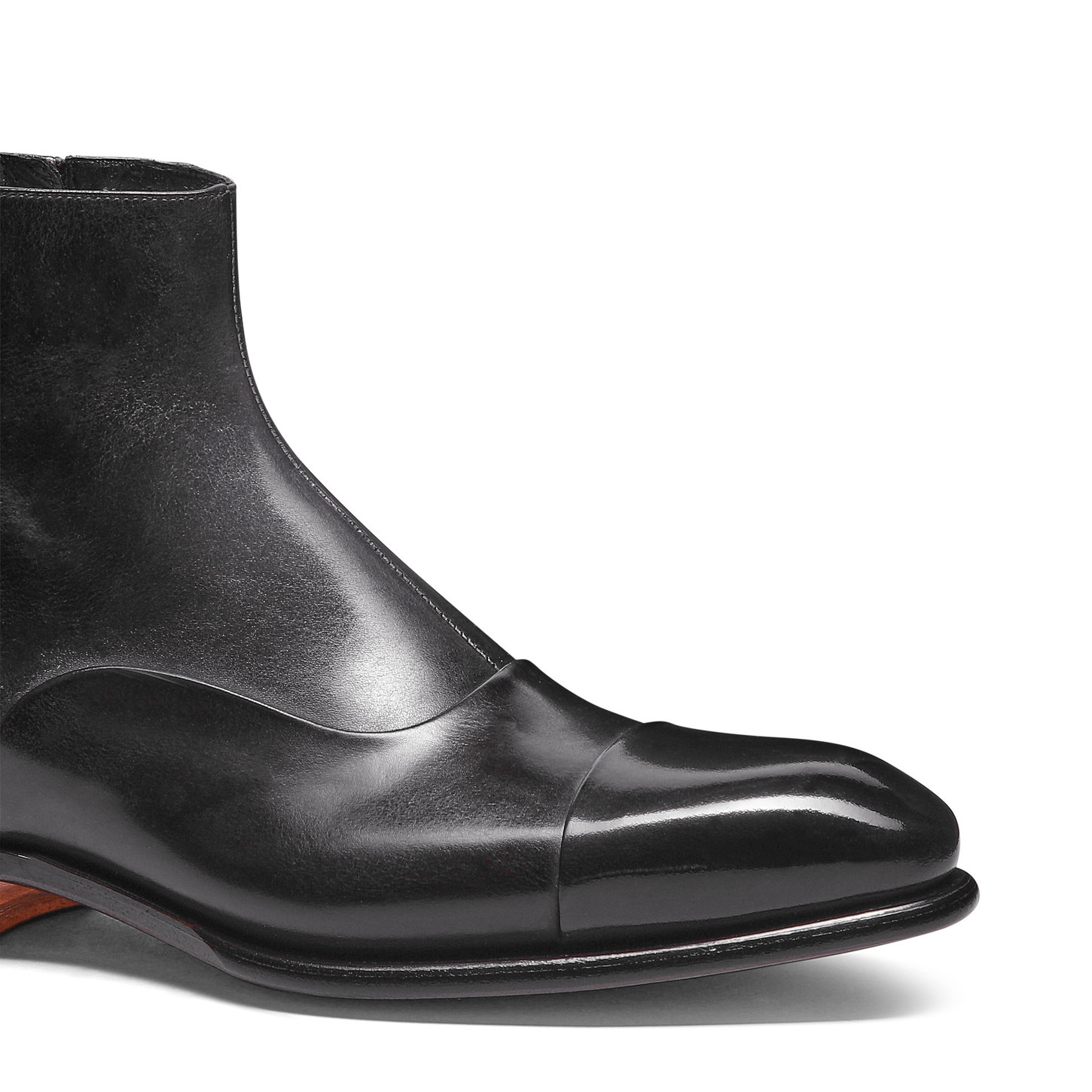 Men's grey leather ankle boot - 5