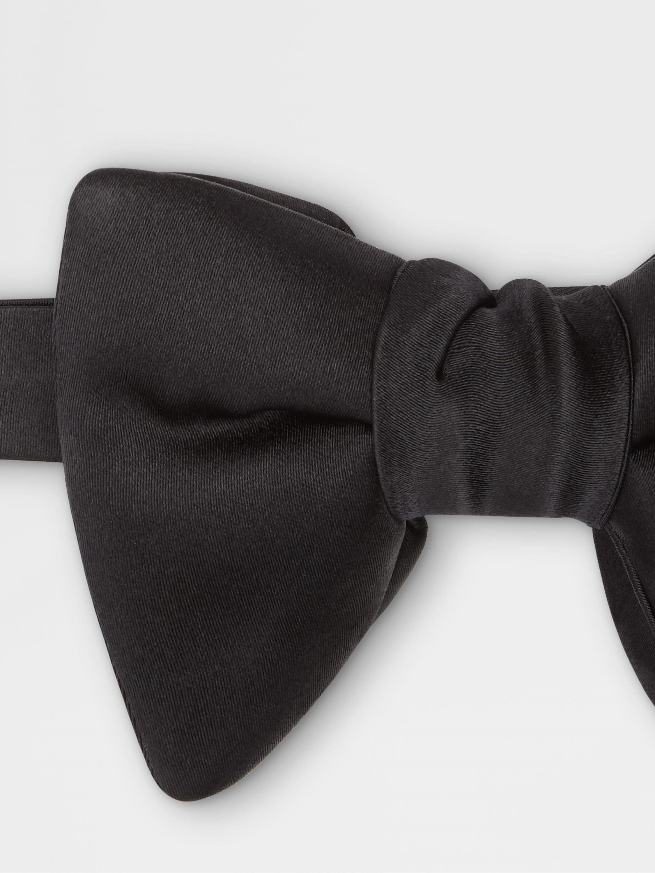 BLACK SILK BOWTIE - 2