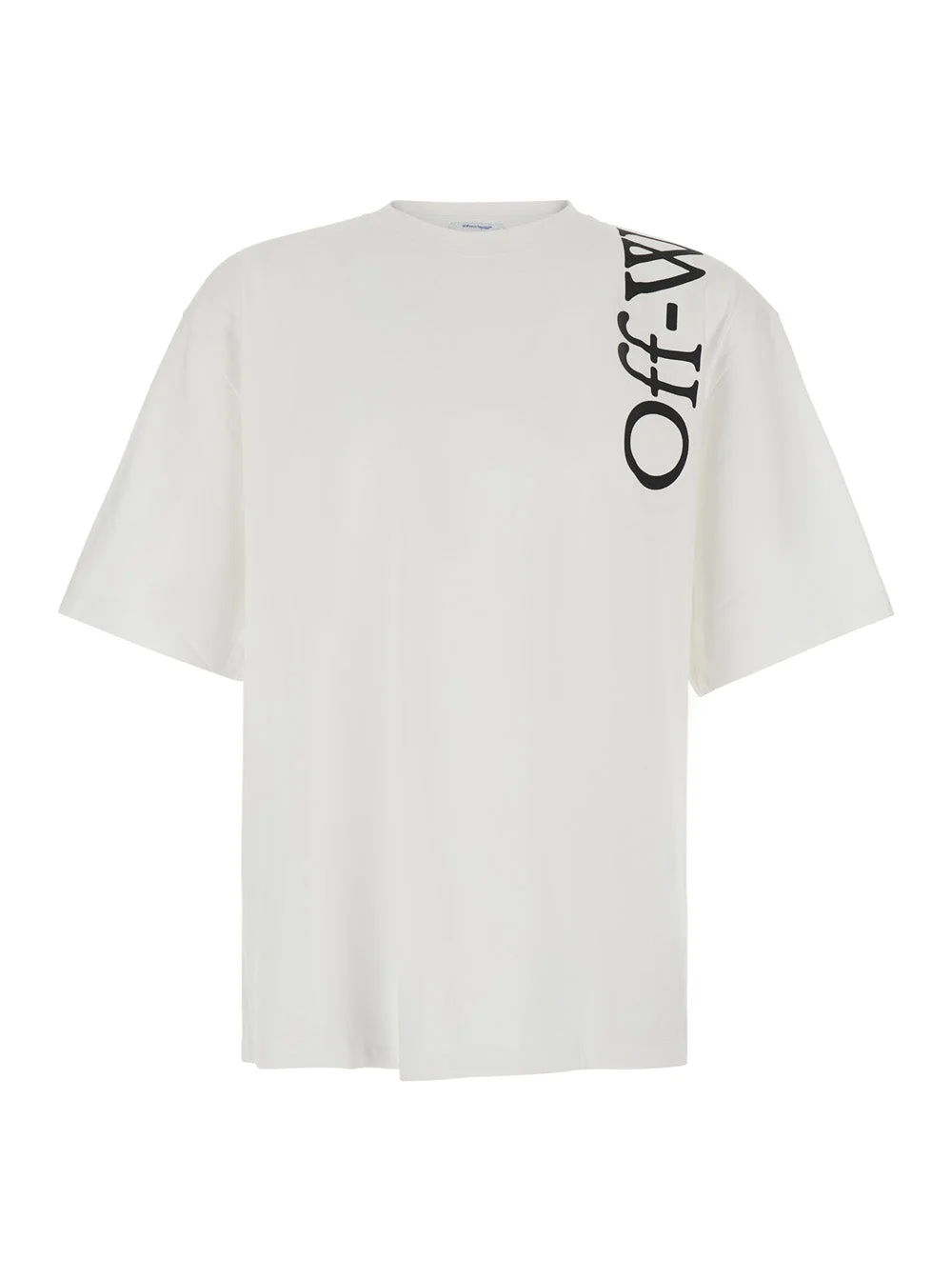 Off-White Men White Crew Neck T-Shirt With Logo Lettering In Cotton Men - 1