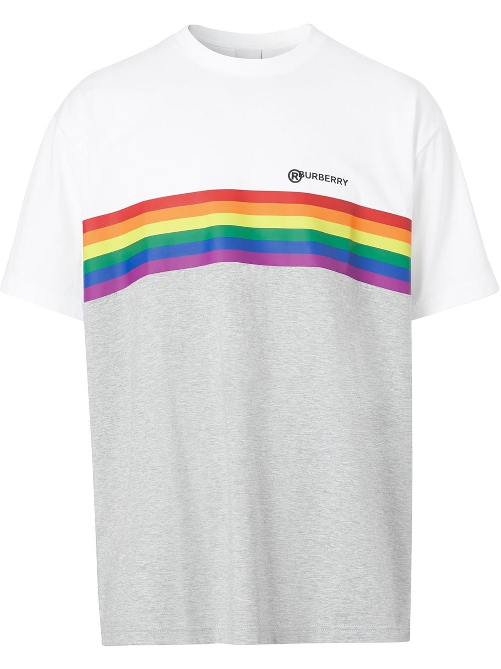 rainbow stripe print T-shirt - 1