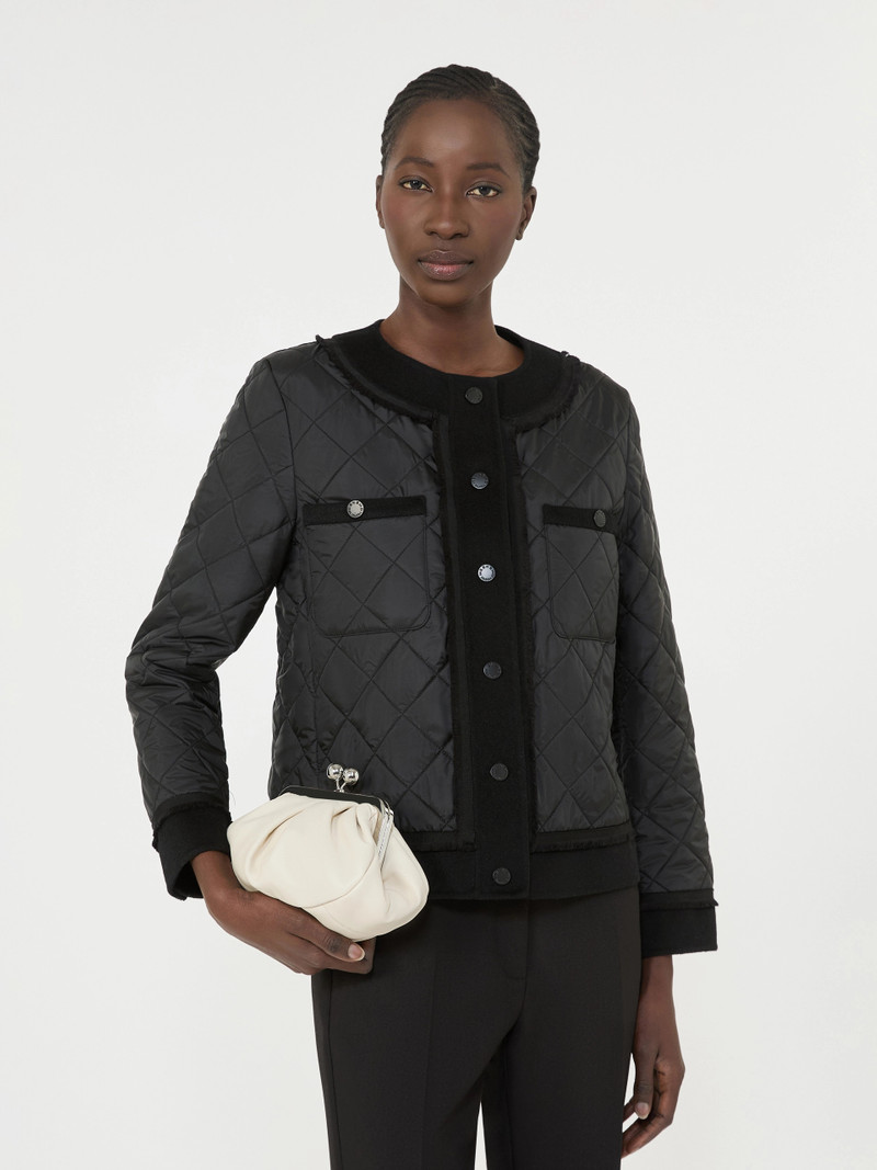 FERRO Padded cropped jacket in water-repellent canvas - BLACK 5
