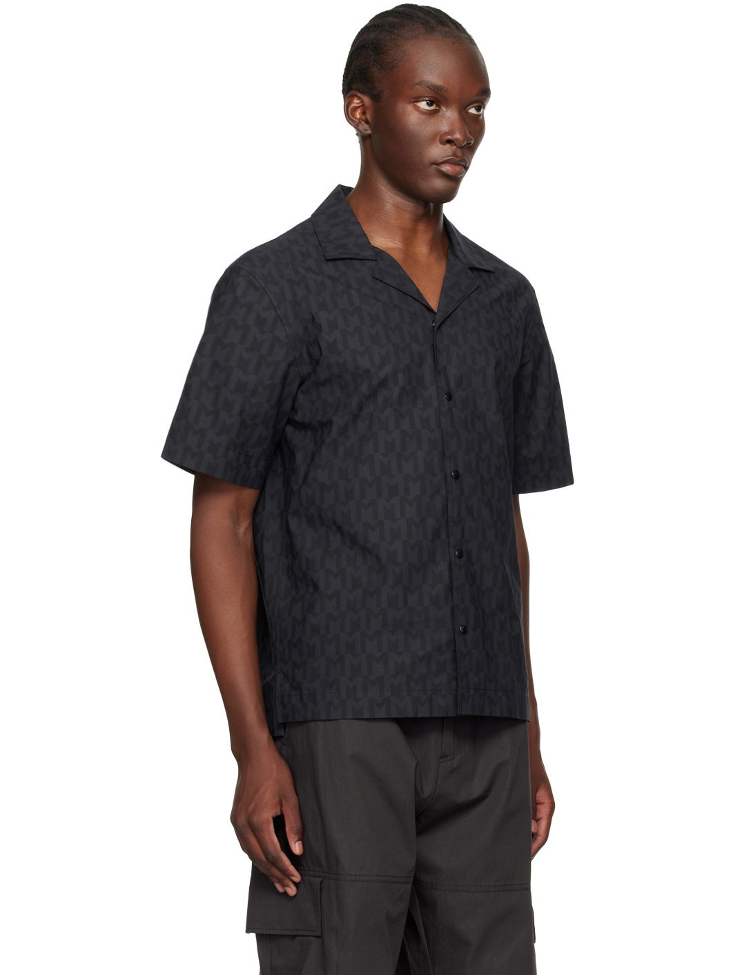 Navy Monogram Print Shirt - 2