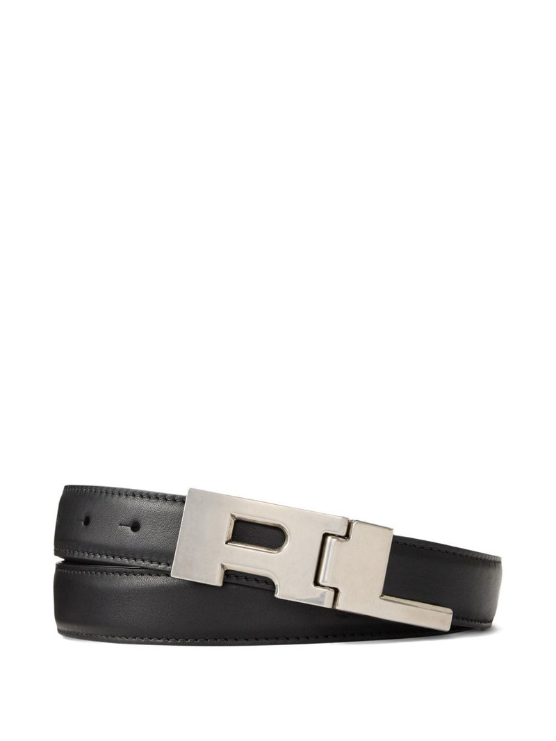 logo-buckle leather belt 1