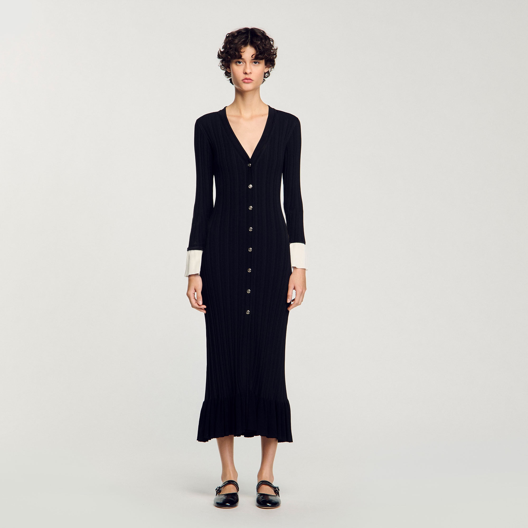 TWO-TONE KNIT MAXI DRESS - 2